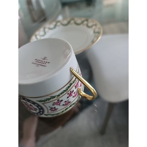 Haviland Limoges Cup & Saucer Set Louveciennes France Tea Estate Gold Trim China - Picture 8 of 13